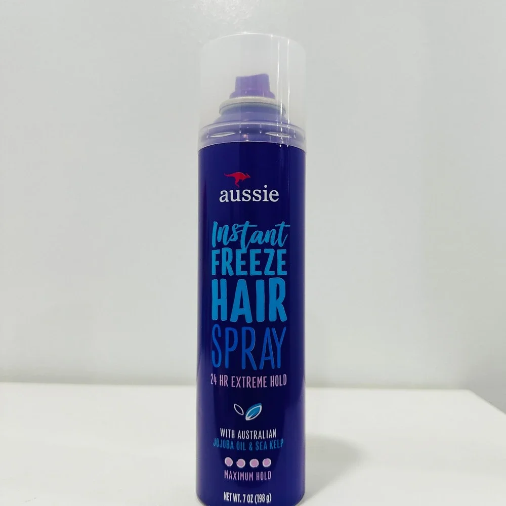 Aussie Instant Freeze Hair Spray 24 Hour Extreme Hold 7 oz Jojoba Oil Sea Kelp
